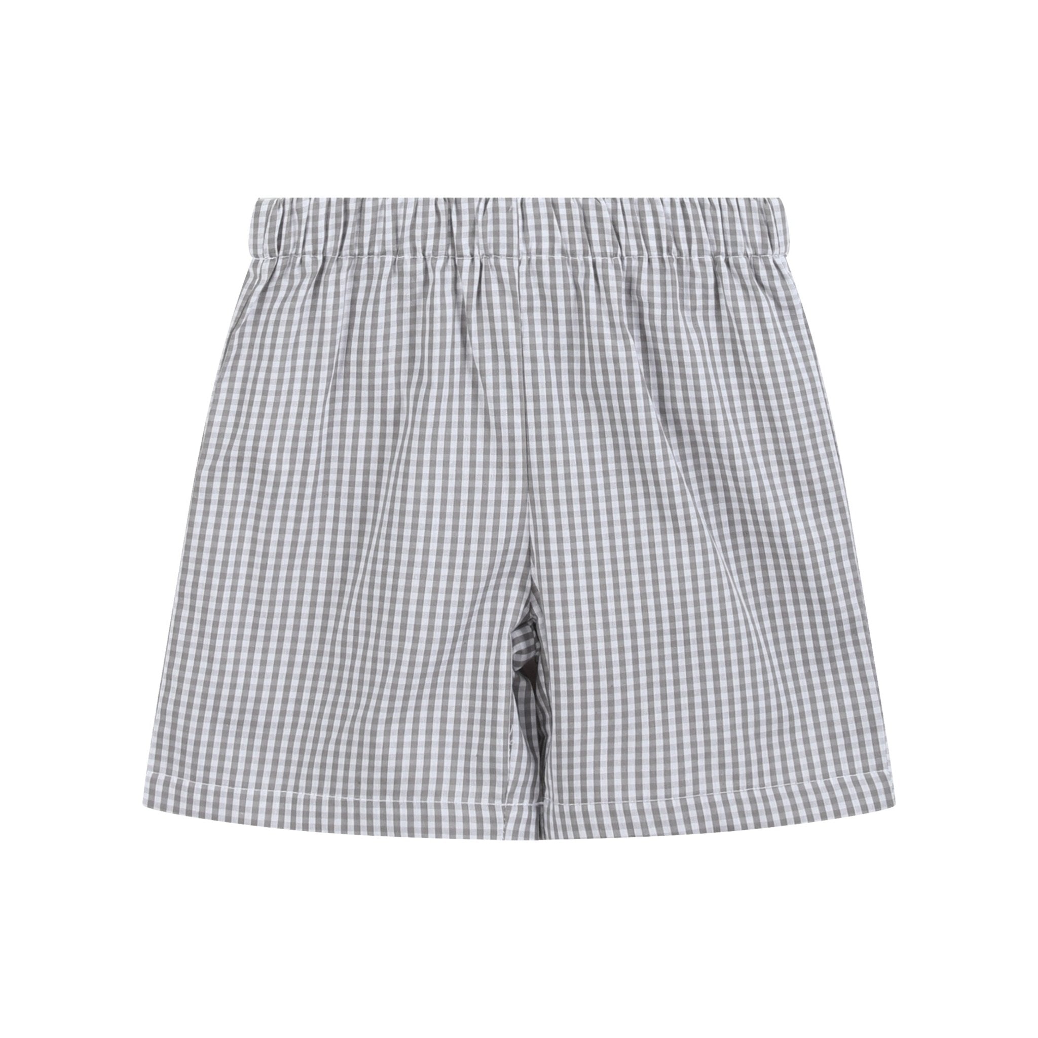 Light Gray Mallard Smocked Shirt And Shorts