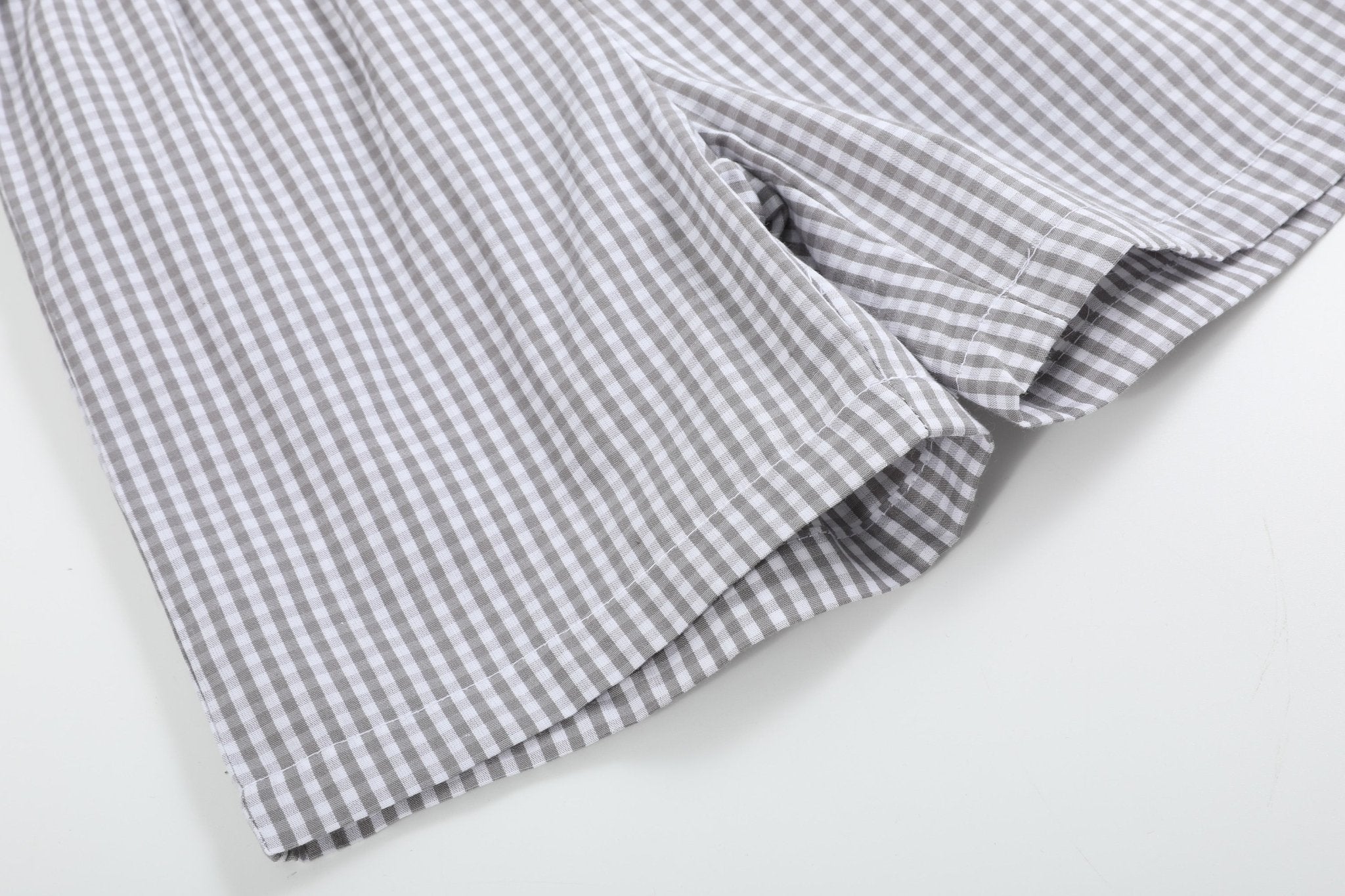 Light Gray Mallard Smocked Shirt And Shorts