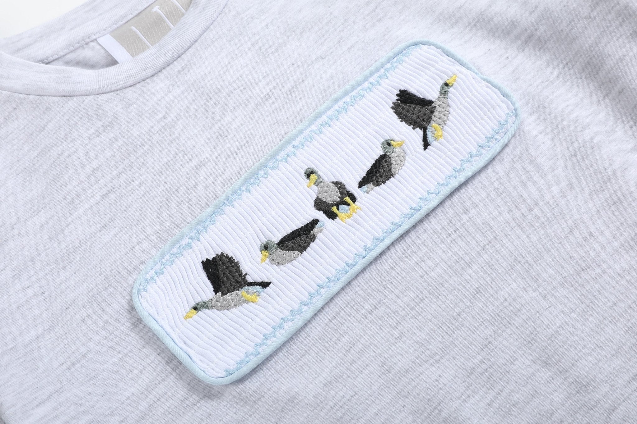 Light Gray Mallard Smocked Shirt And Shorts