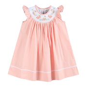 Light Pink Bunny Smocked Bishop Dress