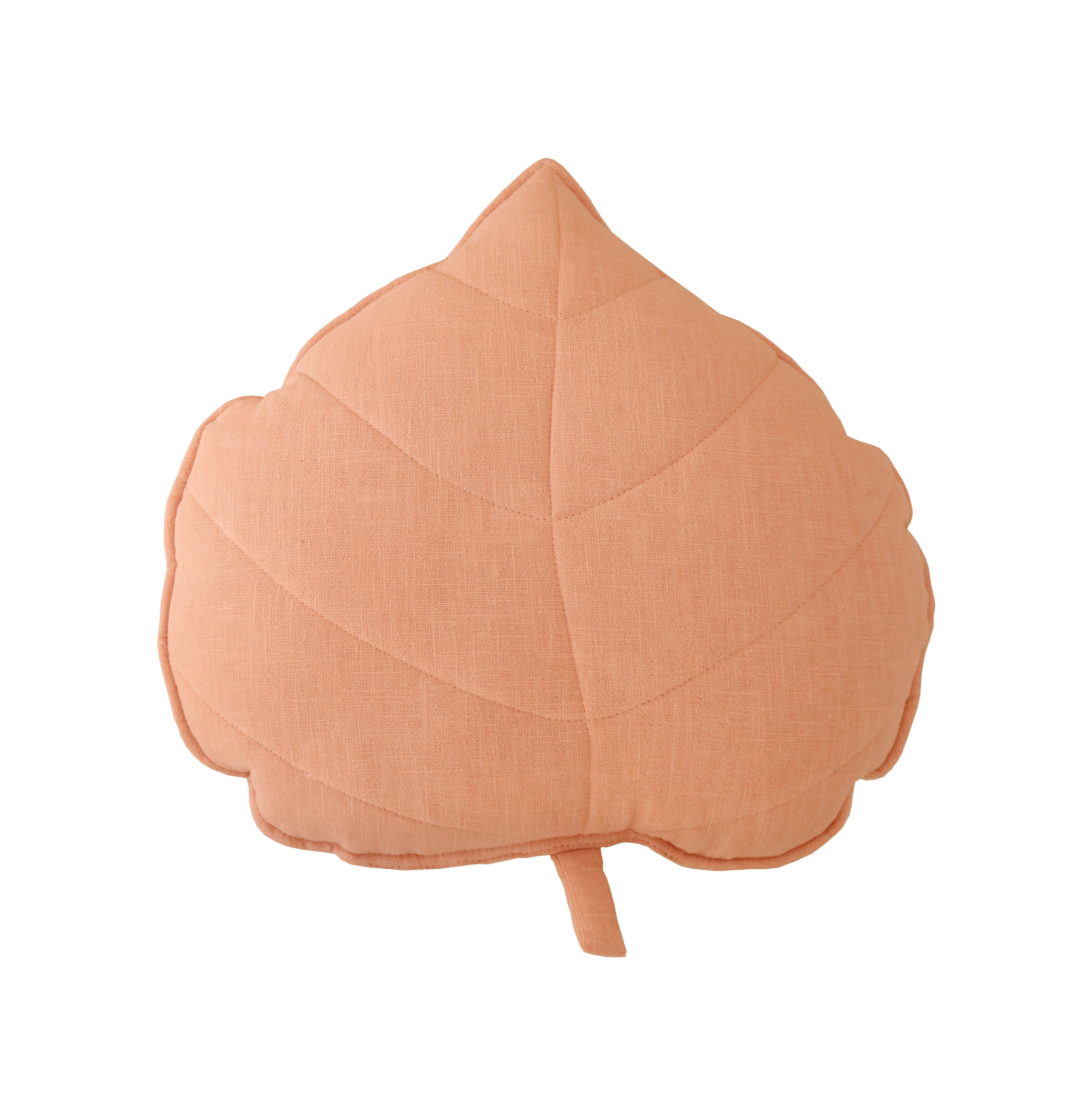 Linen Light Pink Leaf Pillow