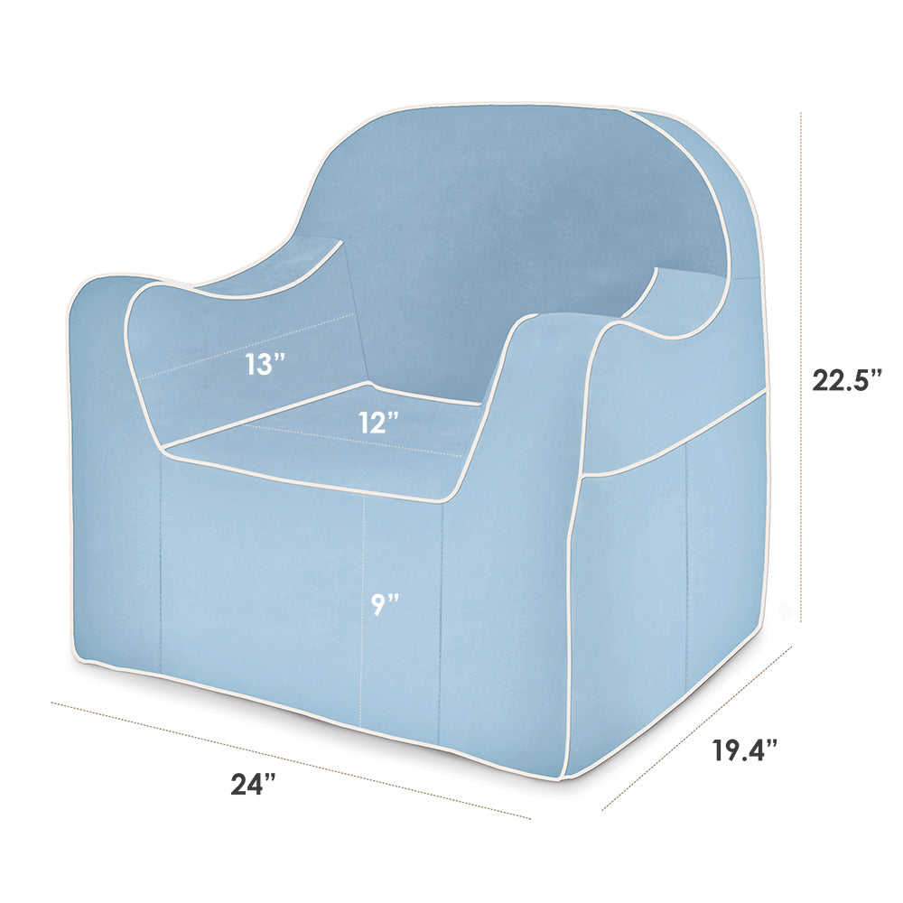 Reader Children's Chair - Light Blue with White Piping