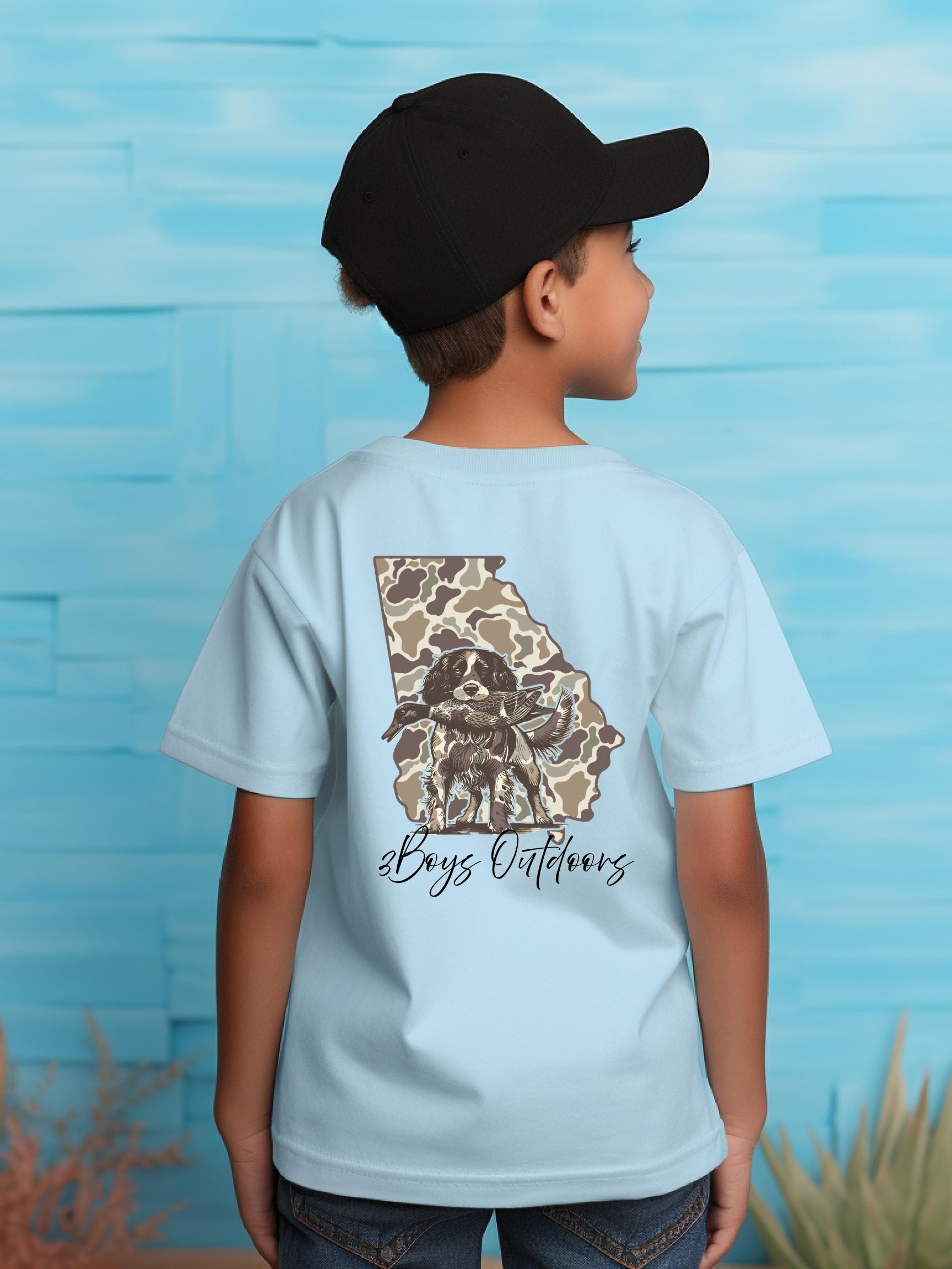 3boys Outdoors Camo Georgia State Dog With Mallard