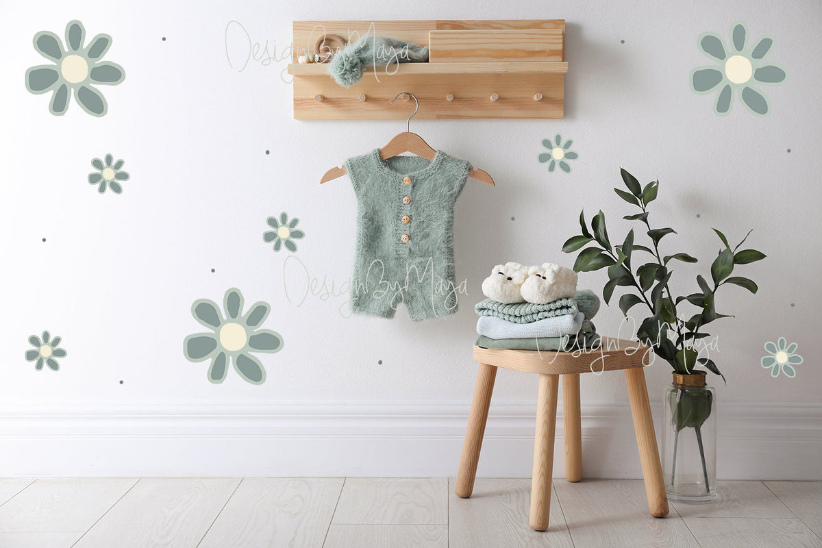 Daisy Flowers - Fabric Nursery Wall Art Decals