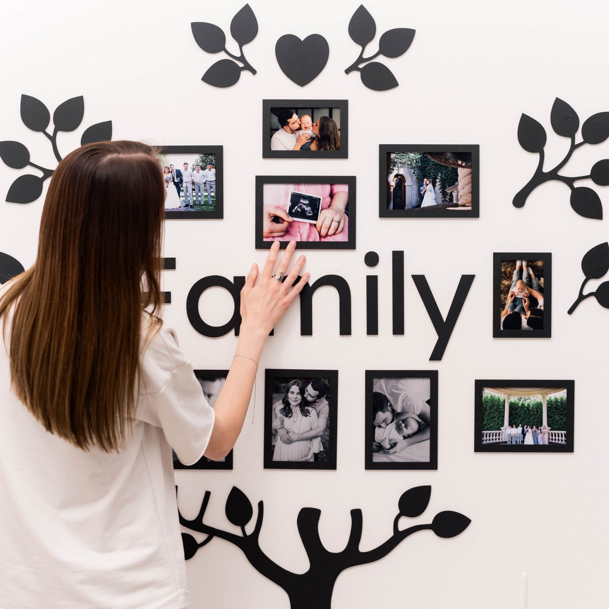 Wooden Led Family Tree - Black Ember