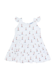 Lighthouse Print Ruffle Dress
