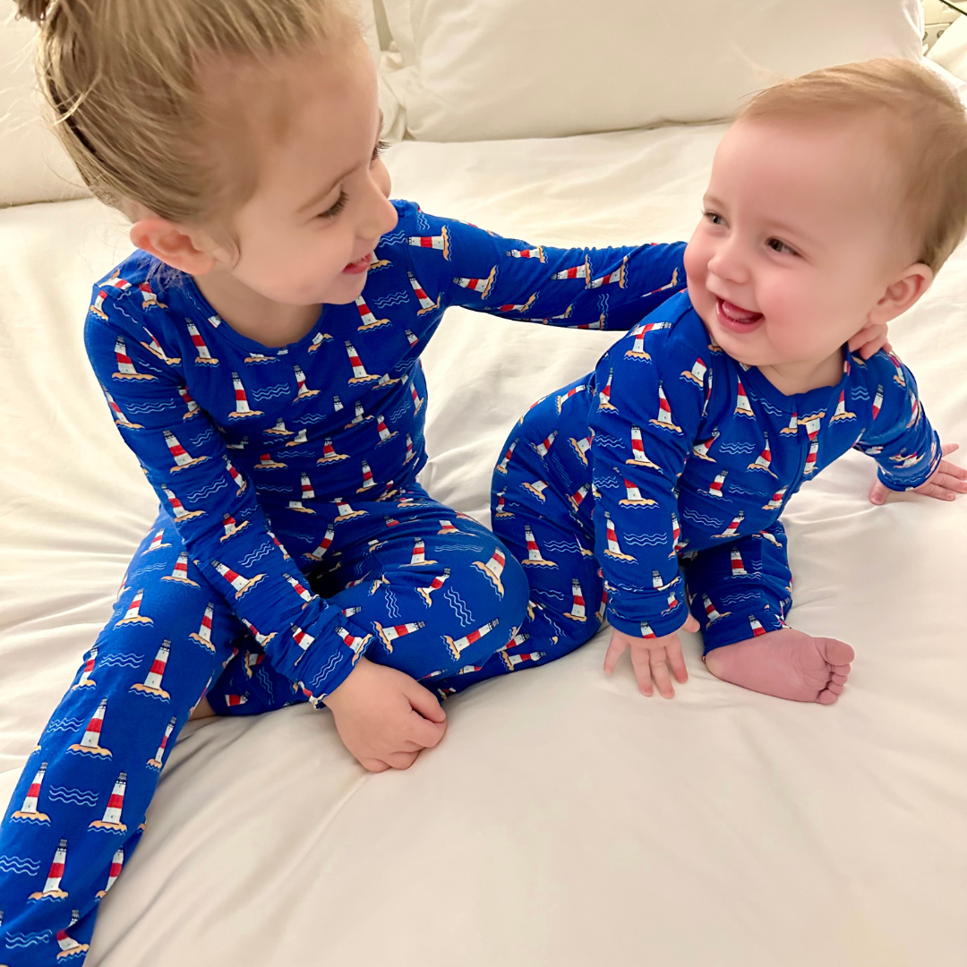 Hamptons Lighthouse Zippered Romper