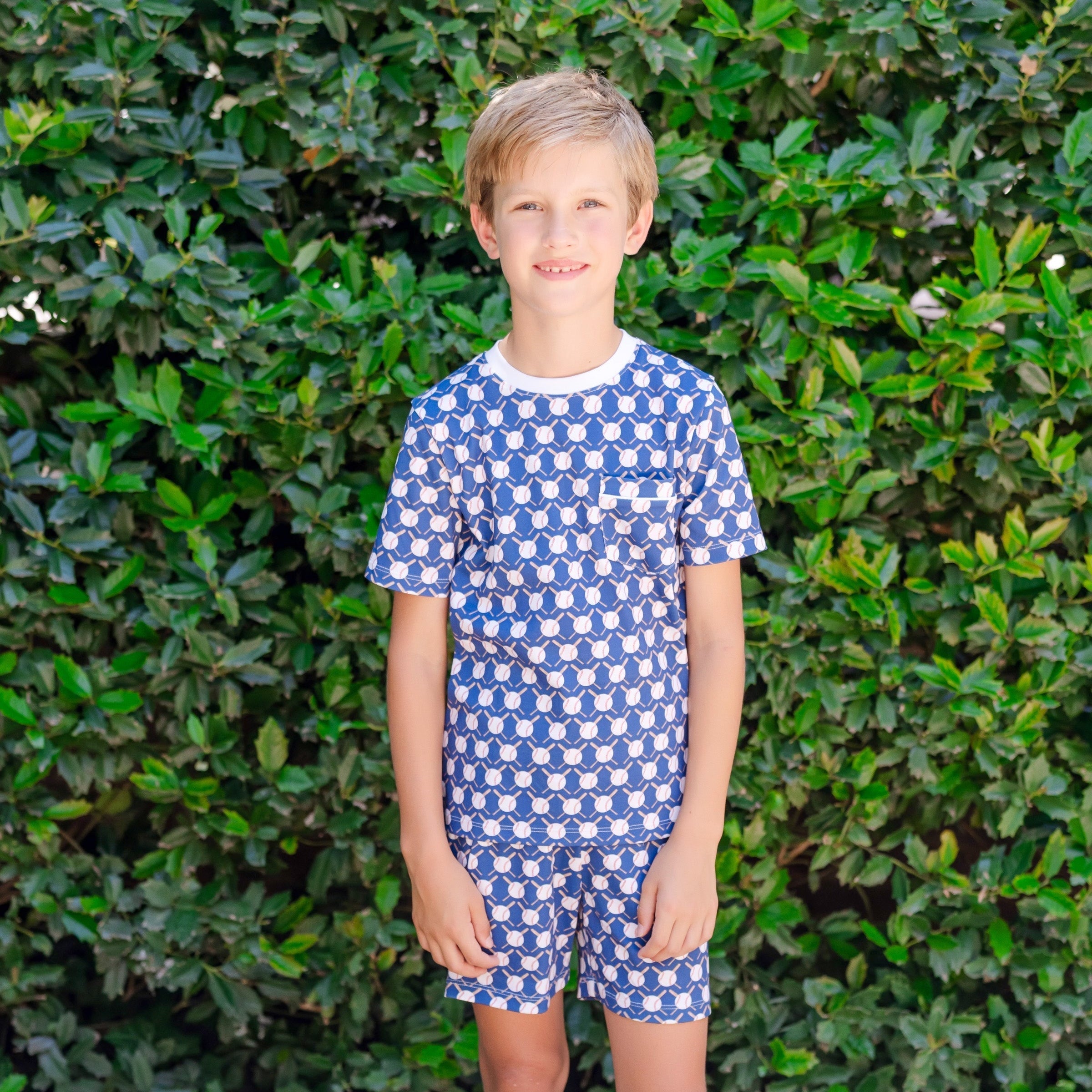 Charles Boys' Short Set - Up At Bat Baseball