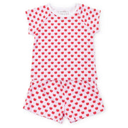 Emery Girls' Short Set - Schoolhouse Apples Pink