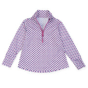 Blair Girls' Performance Pullover By Lh Sport - Boho Flora Hot Pink Navy