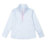 Blair Girls' Performance Pullover By Lh Sport - Trellis Bloom Blue