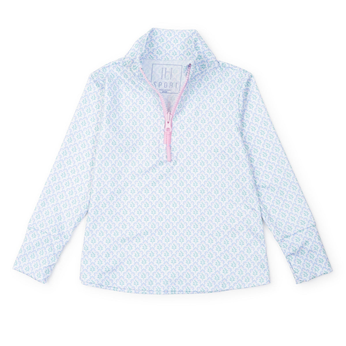 Blair Girls' Performance Pullover By Lh Sport - Trellis Bloom Blue