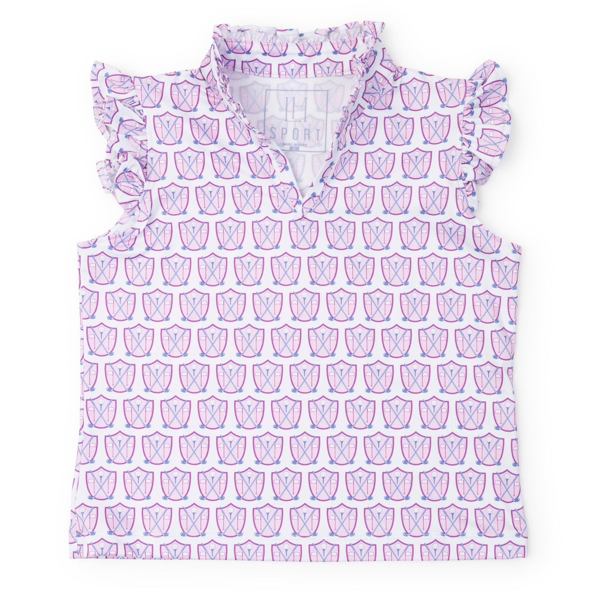 Ellie Girls' Sleeveless Performance Top By Lh Sport - Golf Crest Pink
