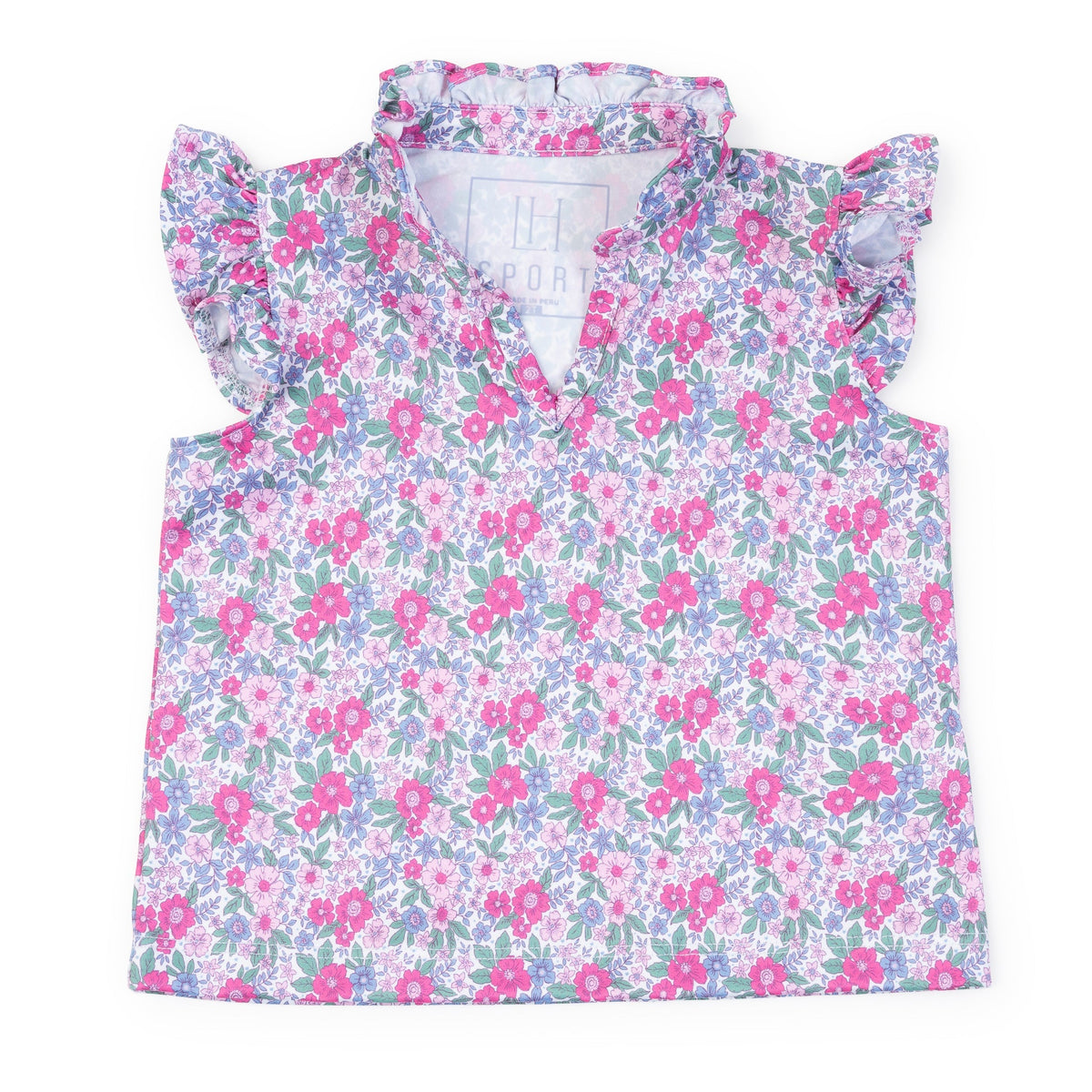 Ellie Girls' Sleeveless Performance Top By Lh Sport - Heirloom Floral