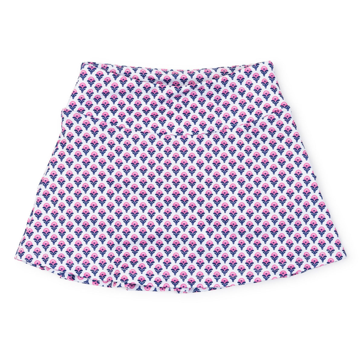 Margot Girls' Performance Skirt By Lh Sport - Boho Flora Hot Pink Navy