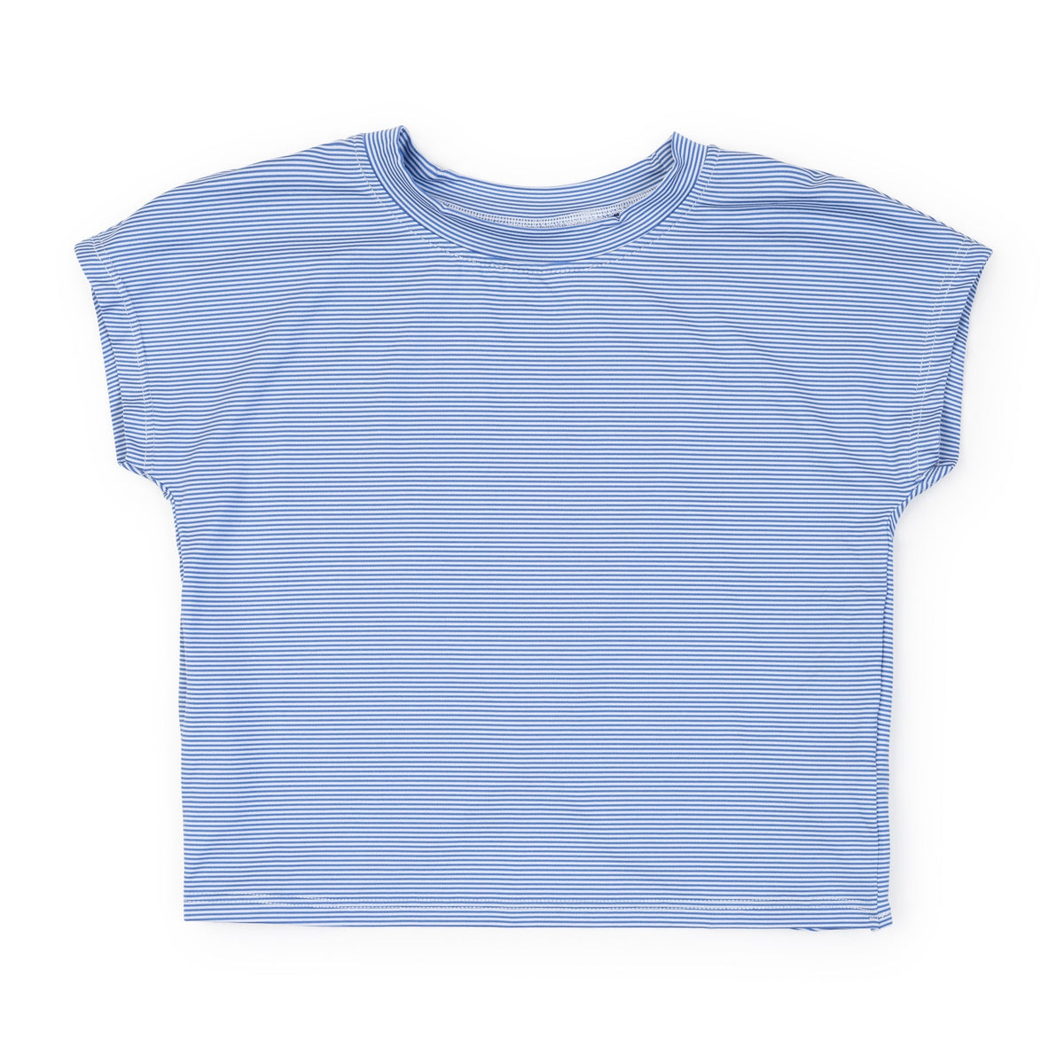 Sloane Girls' Short Sleeve Performance Top By Lh Sport - Blue Stripes