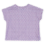 Sloane Girls' Short Sleeve Performance Top By Lh Sport - Boho Flora Hot Pink Navy