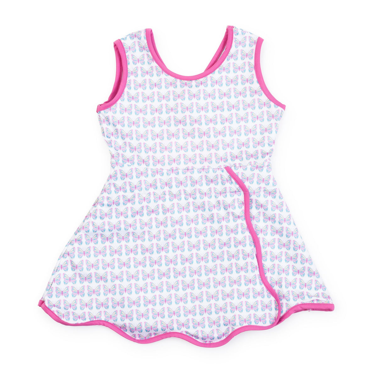 Taylor Girls' Performance Dress By Lh Sport - Peace Love Butterflies Pink Multi