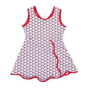 Taylor Girls' Performance Dress By Lh Sport - Put A Bow On It Patriotic