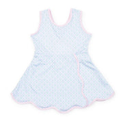 Taylor Girls' Performance Dress By Lh Sport - Trellis Bloom Blue