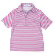Will Boys' Performance Polo By Lh Sport - Club Stripe Berry Blue
