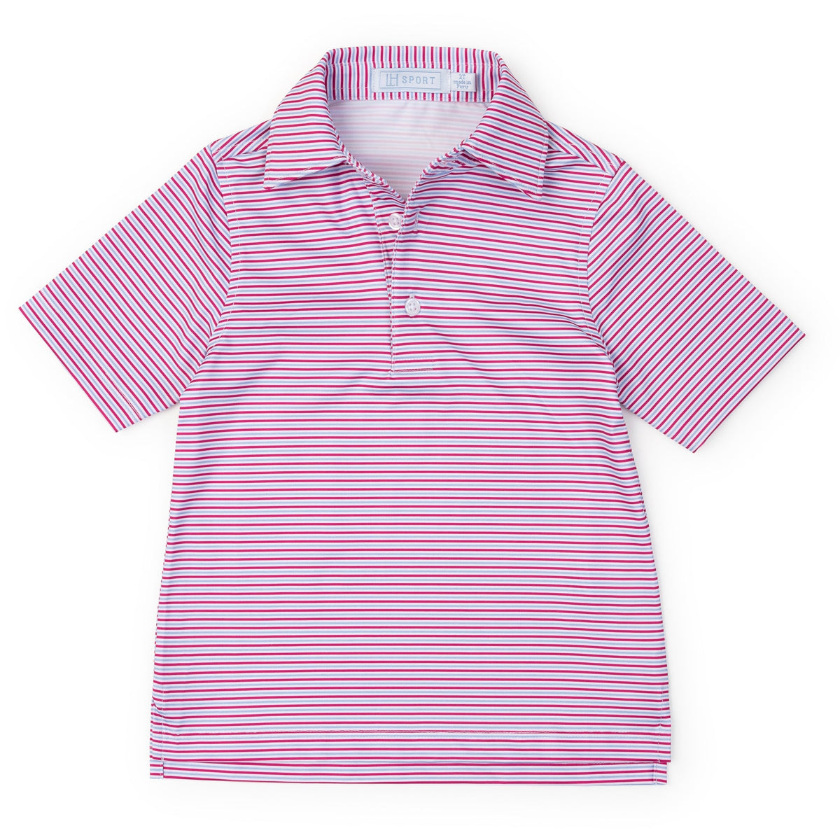 Will Boys' Performance Polo By Lh Sport - Club Stripe Berry Blue