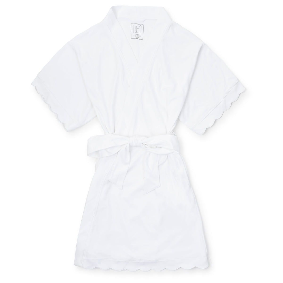 Molly Women's Short Sleeve Spa Wrap Robe - White