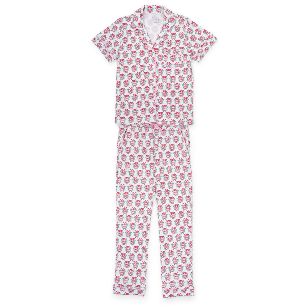 Laney Women's Pima Cotton Pajama Pant Set - Alpha Omicron Pi Crest