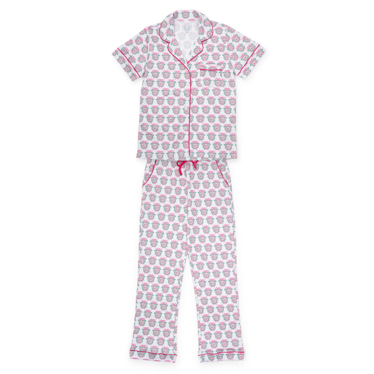Laney Women's Pima Cotton Pajama Pant Set - Delta Zeta Crest
