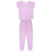 Melanie Women's Pajama Jogger Pant Set - Pink Savanna Safari