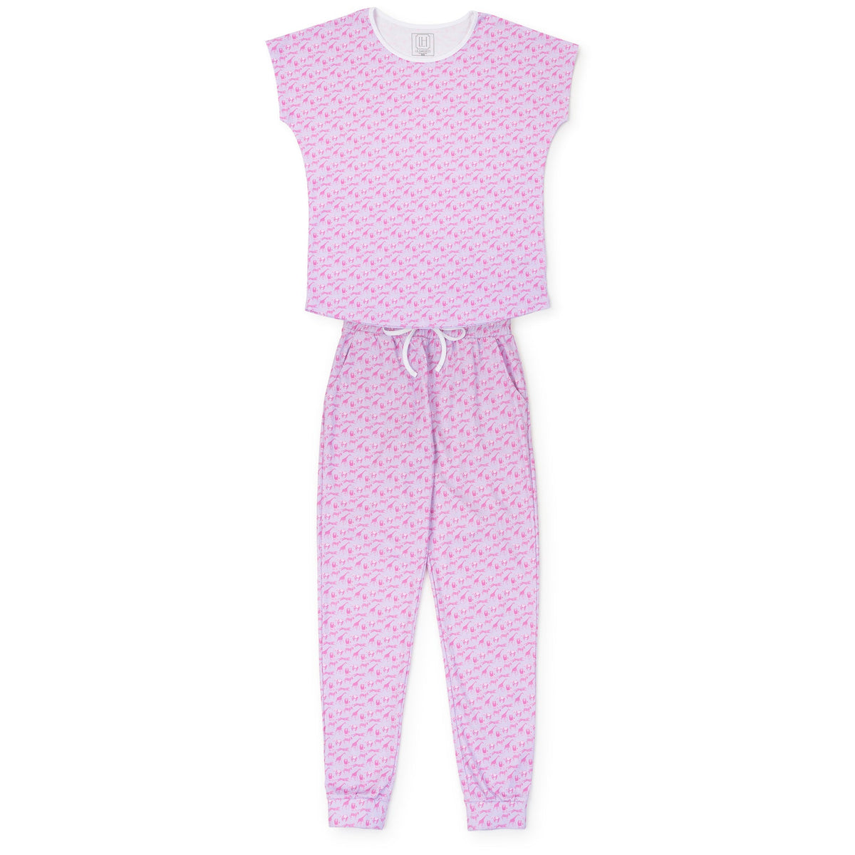 Melanie Women's Pajama Jogger Pant Set - Pink Savanna Safari