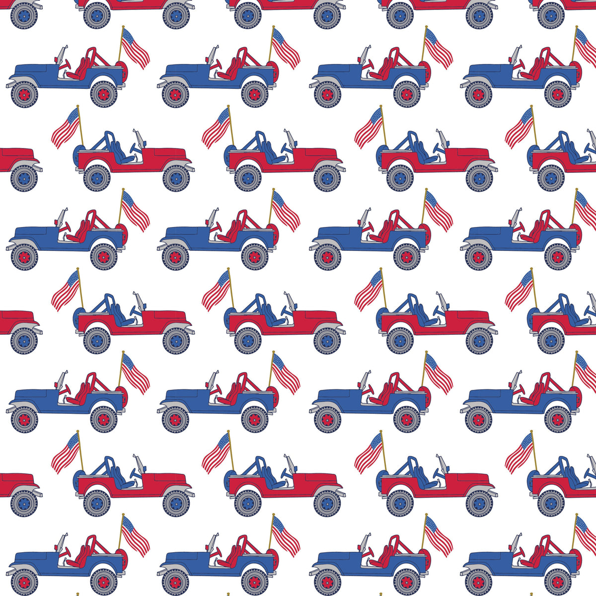 Parker Boys' Zipper Pajama - Patriotic Jeeps