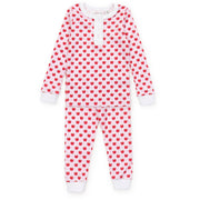 Alden Girls' Pima Cotton Pajama Pant Set - Schoolhouse Apples Pink