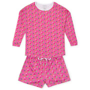 Anna Women's Longsleeve Short Set - Christmas Candy Pink