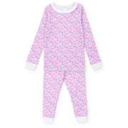 Ava Girls' Pajama Pant Set - Pink Savanna Safari