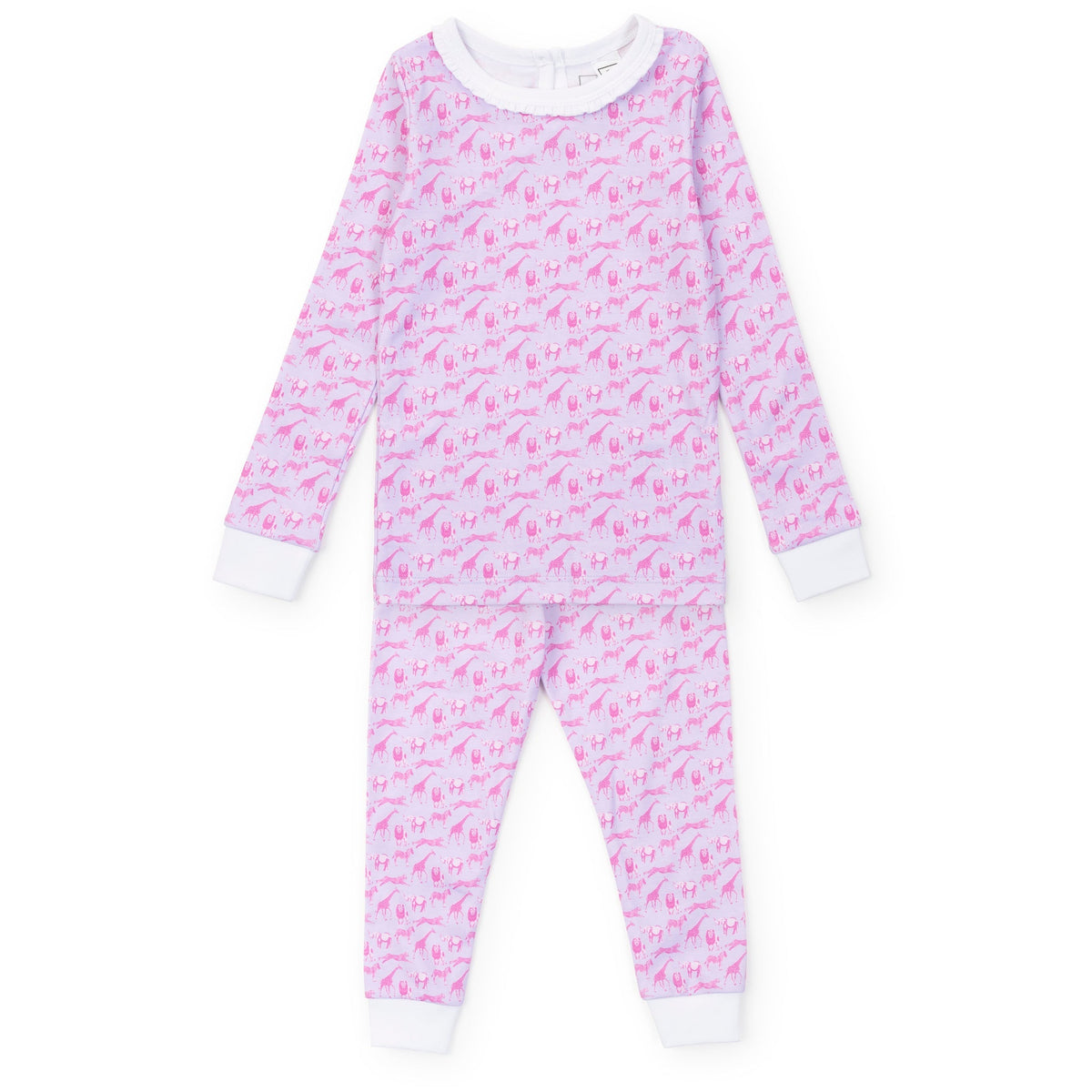 Ava Girls' Pajama Pant Set - Pink Savanna Safari