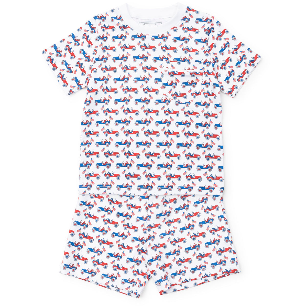 Charles Boys' Short Set - Patriotic Jeeps
