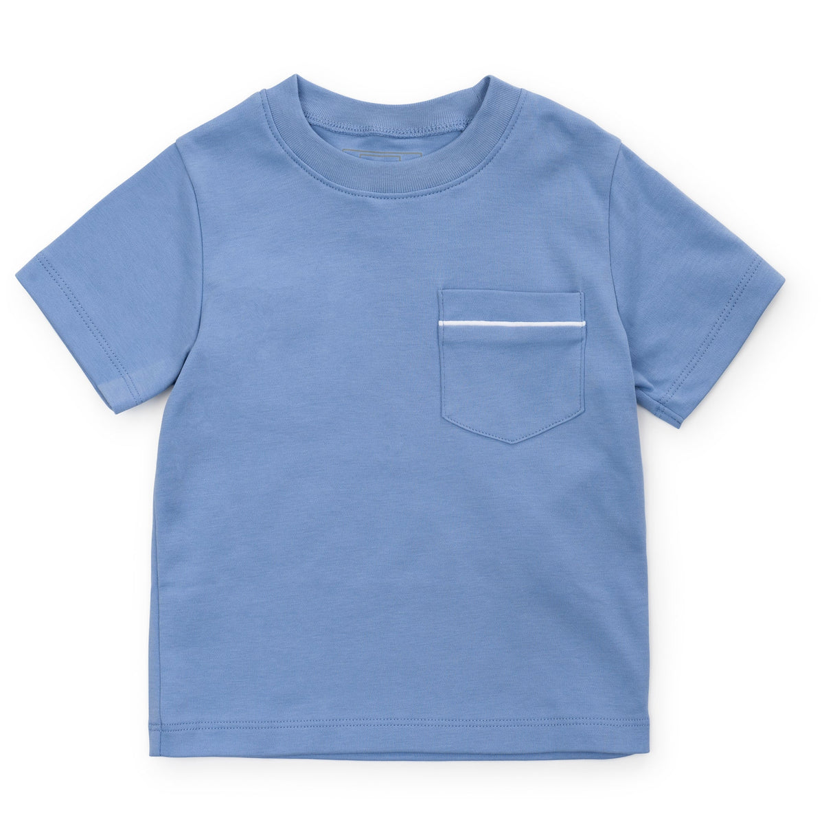 Charles Boys' Pima Cotton Pocket T-shirt - Lake Blue