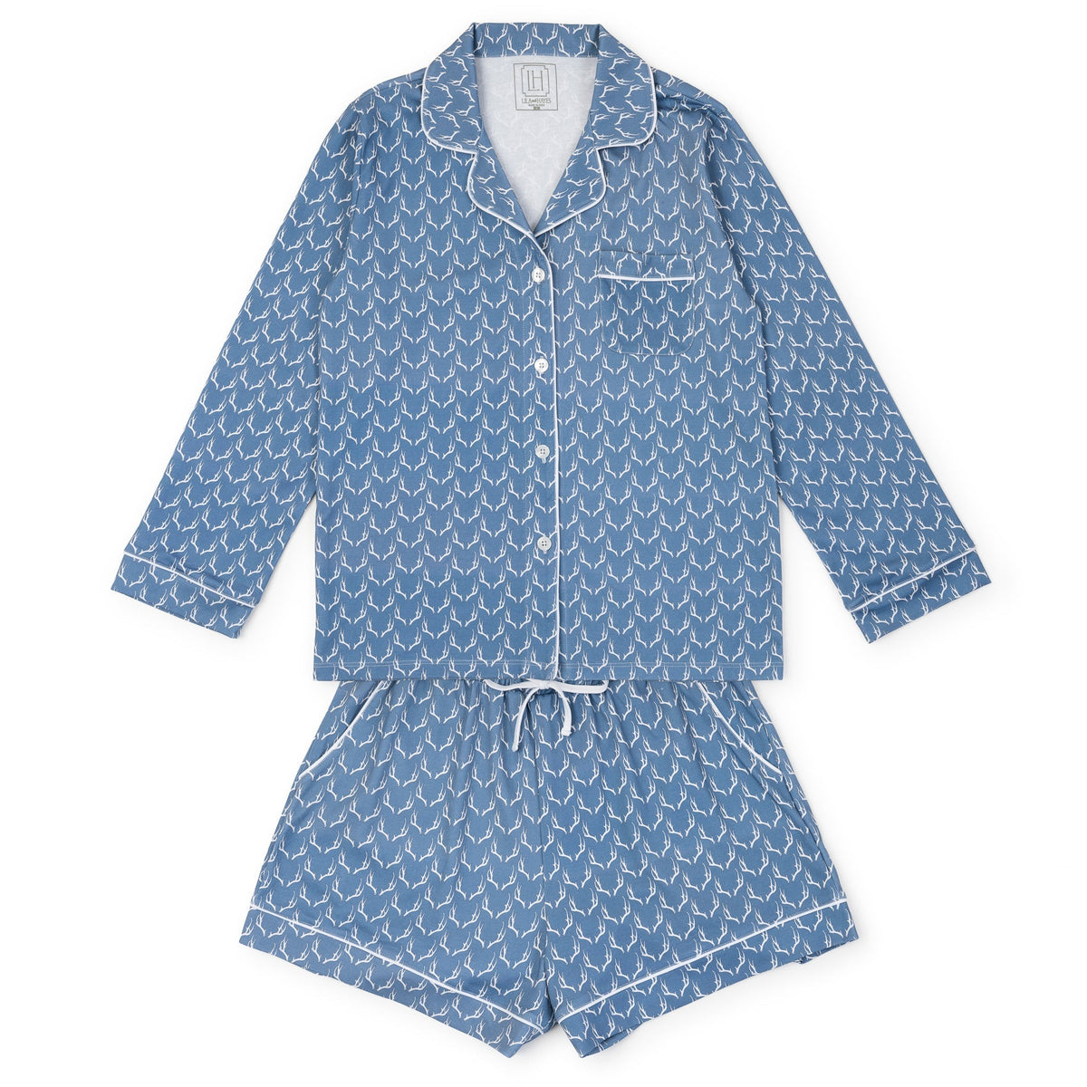 Elizabeth Women's Longsleeve Short Set - Rustic Antlers