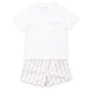 Hudson Boys' Short Set - Easter Bunnies Blue