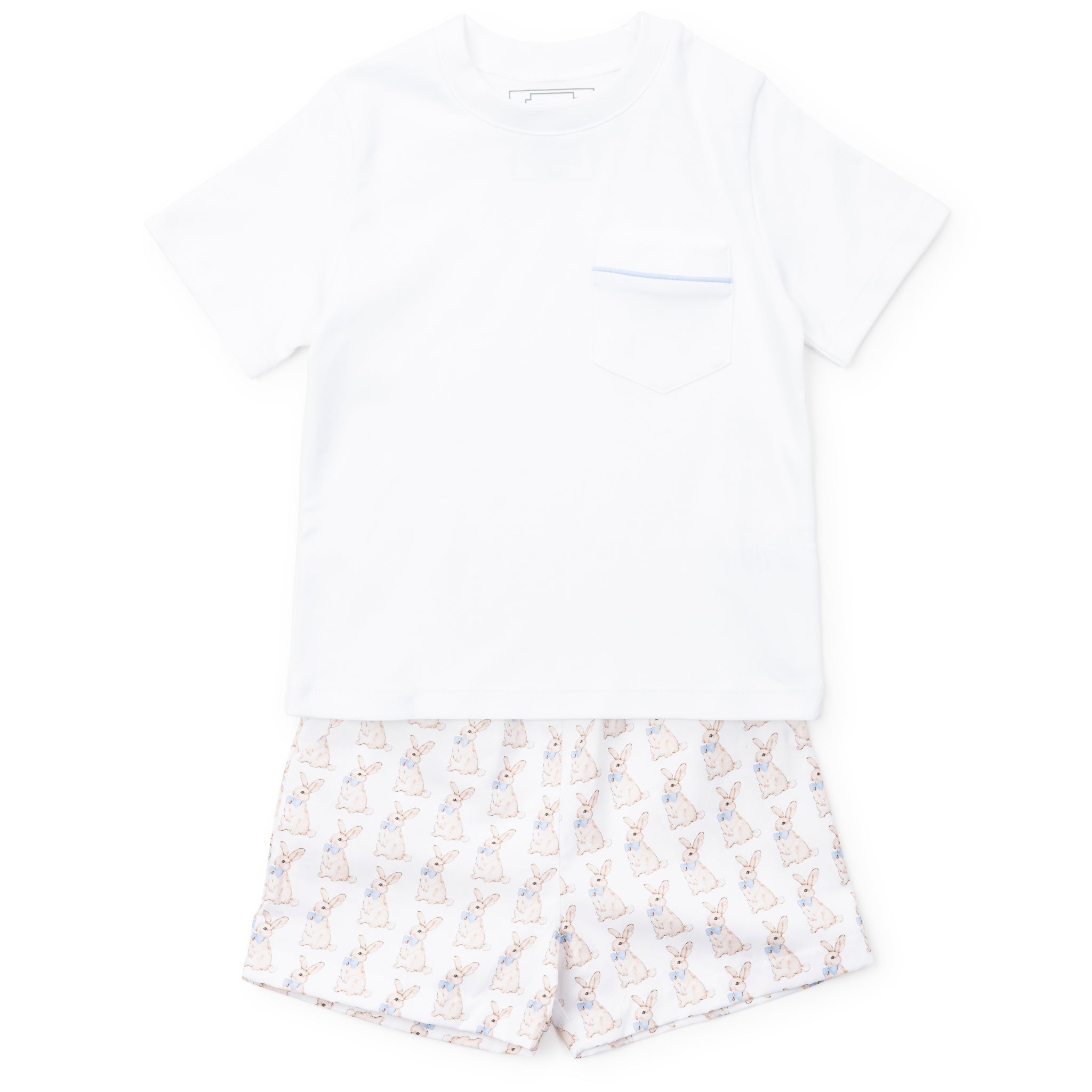 Hudson Boys' Short Set - Easter Bunnies Blue