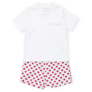 Walker Boys' Short Set - Schoolhouse Apples Blue
