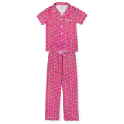 Laney Women's Pima Cotton Pajama Pant Set - Christmas Candy Pink