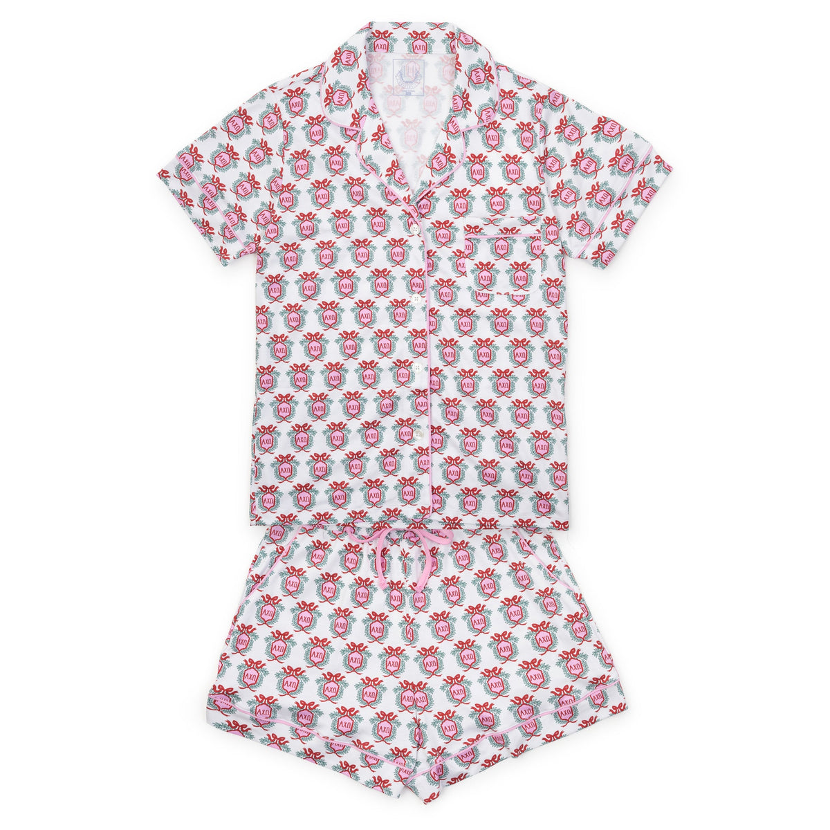 Claire Women's Pajama Short Set - Alpha Chi Omega Crest