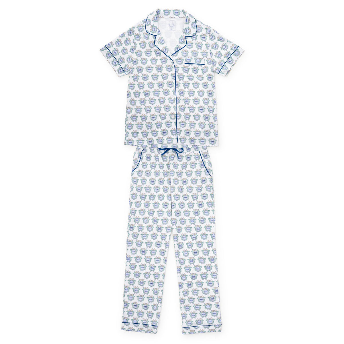 Laney Women's Pima Cotton Pajama Pant Set - Tri Delta Crest