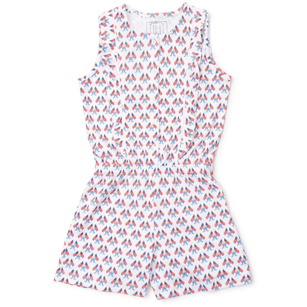 Lola Girls' Romper - Stars, Stripes And Bows