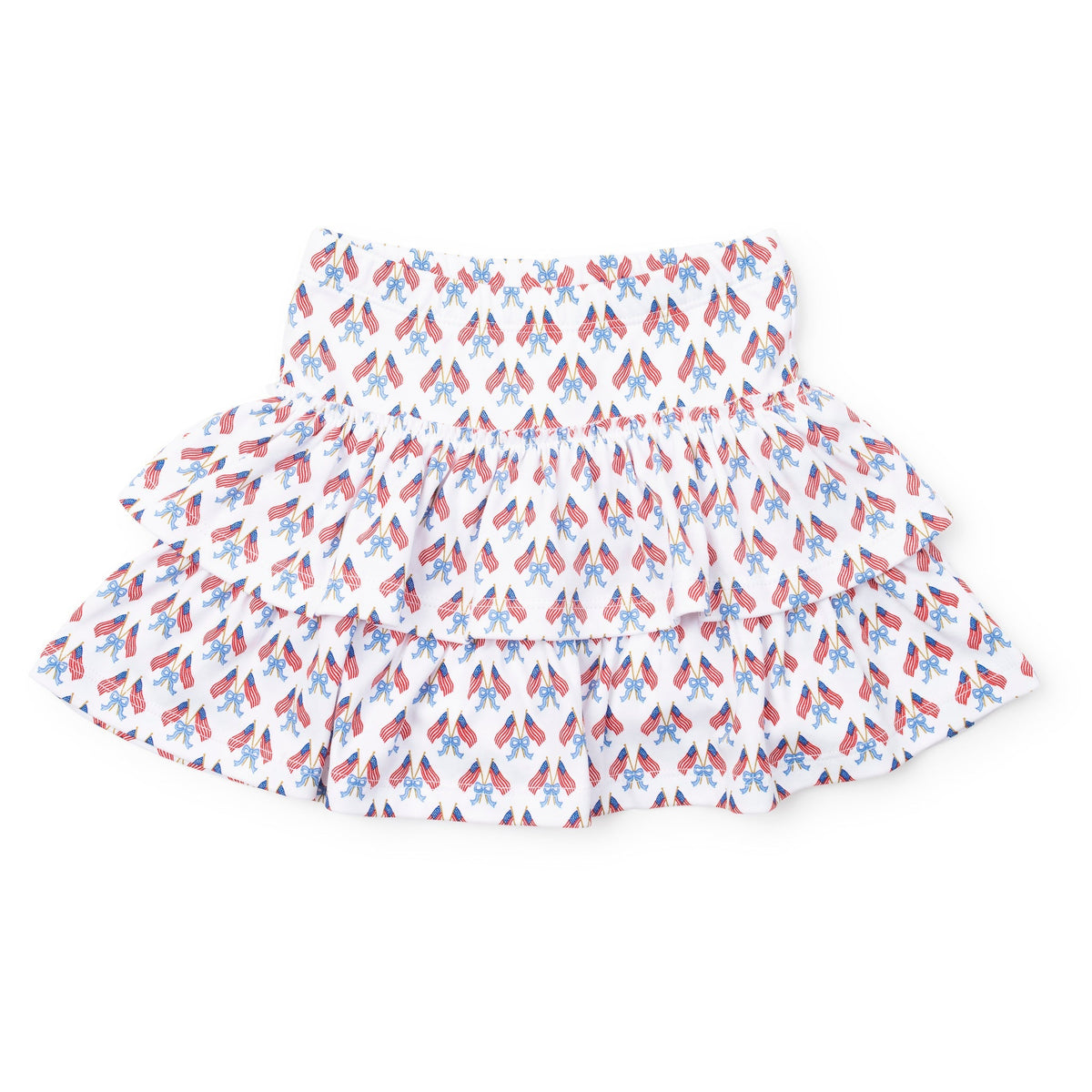 Maggie Girls' Tiered Skirt - Stars, Stripes And Bows
