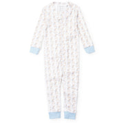 Parker Boys' Zipper Pajama - Easter Bunnies Blue