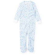 Parker Boys' Pima Cotton Zipper Pajama - Confetti Hearts Blue