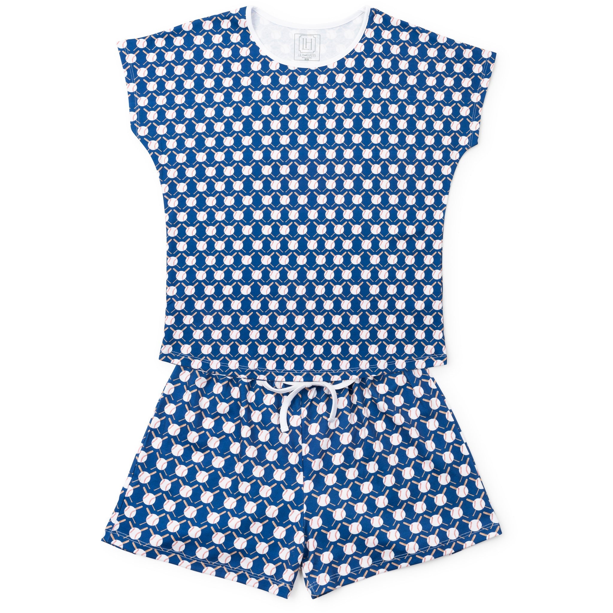 Riley Women's Pajama Short Set - Up At Bat Baseball